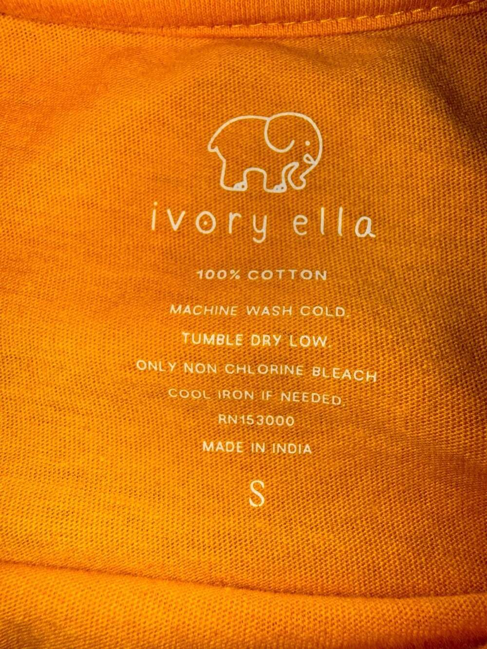 Ivory Ella Long Sleeve Elephant Logo Pocket T-Shirt Gold Yellow -S - Picture 3 of 6